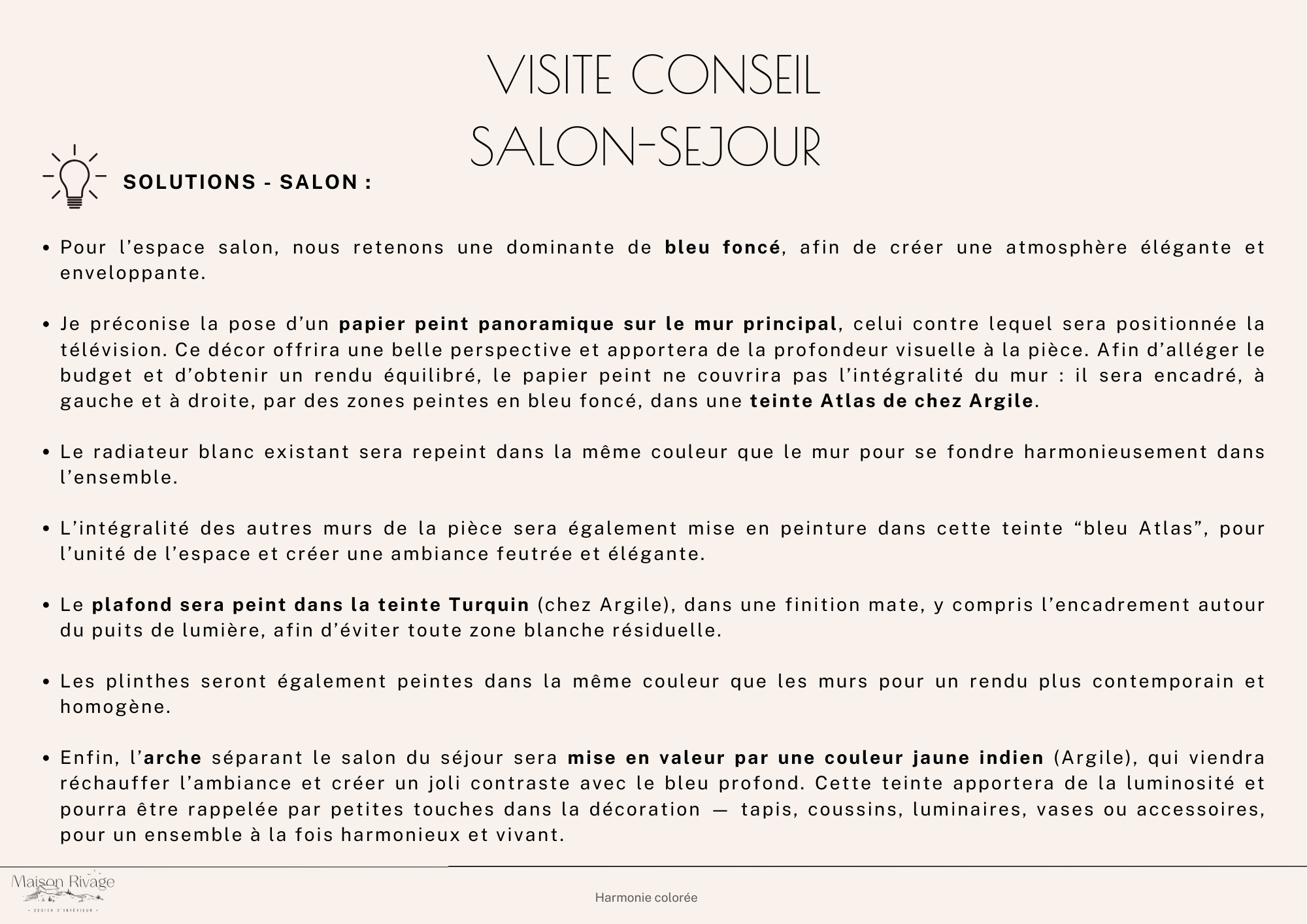 extrait du compte rendu de visite conseil avec les constats et les solutions