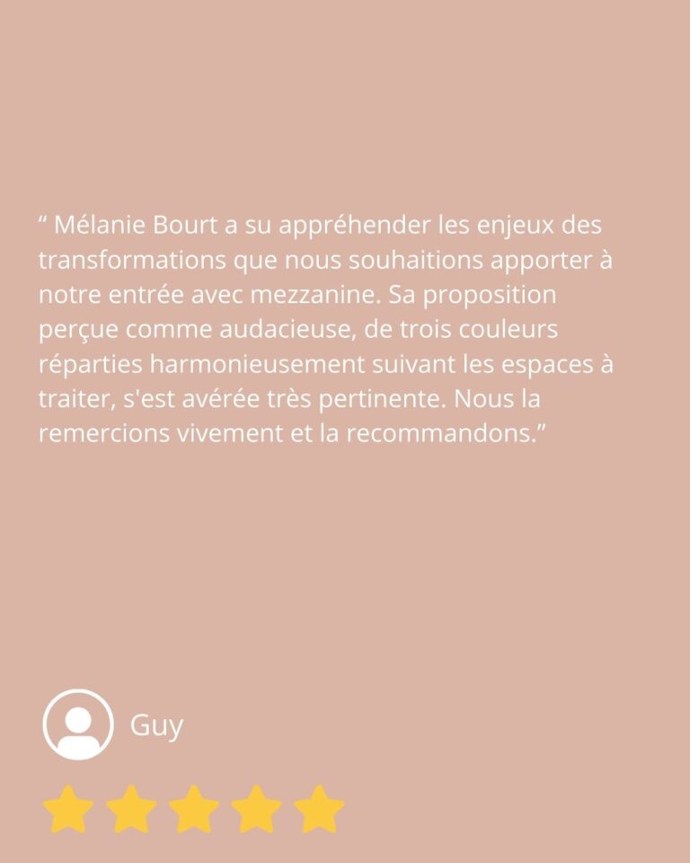 avis client pour une visite conseil de Mélanie Bourt