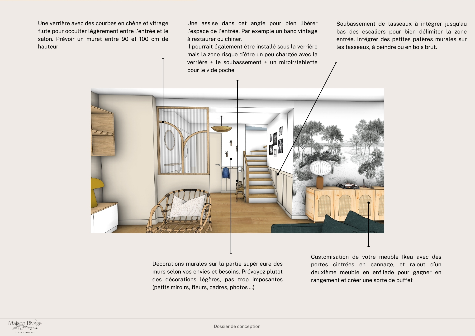 conseils personnalisés annotés sur des visuels 3D